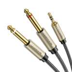 Cable de Audio Premium de 3.5 mm a 6.35mm / Blindaje Interior Múltiple / Transferencia de Audio sin Pérdidas / 5 Metros / Caja de Aleación de Zinc / Amplia Compatibilidad. - TiendaClic.mx