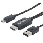 CABLE MHL MANHATTAN DE MICRO USB A HDMI CON USB-A PARA ALIMENTACION - TiendaClic.mx