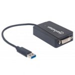 CONVERTIDOR MANHATTAN USB 3.0 A DVI-I 1080P M-H - TiendaClic.mx