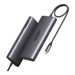 HUB USB-C (Docking Revodok Pro 210) 10 en 1 | 2 Puertos HDMI 8K,4K@60Hz | 3 USB-A | USB-C (5Gbps) | USB-C PD Carga 100W | RJ45 (Gigabit Ethernet) | Lector Tarjetas SD + Micro SD (TF) Simultáneo | Carcasa de Aluminio. - TiendaClic.mx