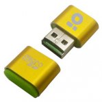 BROBOTIX LECTOR TARJETA MICROSD USB V2.0 MINI DORADO - TiendaClic.mx