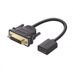 Convertidor DVI macho a HDMI hembra / Bidireccional / DVI 24+1 / 1080P@60Hz / Largo 22cm / Negro  - TiendaClic.mx