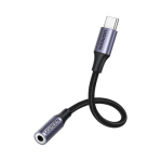 Adaptador USB Tipo C a Jack 3.5mm / Cable de 10 cm / Soporta CTIA/OMTI / HiFi / Plug & Play / Funda Anti Torceduras / Carcasa de Aluminio / Nylon Trenzado / Llama, Escucha Música y Controla. - TiendaClic.mx