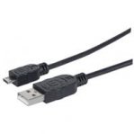 CABLE USB,MANHATTAN,307161, V2 A-MICRO B, BOLSA PVC 1.0M NEGRO - TiendaClic.mx