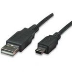 CABLE USB 2.0 A MACHO / MINI B DE 5 PINES NEGRO 1.8 MTS MANHATTAN - TiendaClic.mx