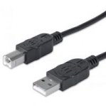 CABLE USB,MANHATTAN,33382, V2.0 A-B  3.0M, NEGRO - TiendaClic.mx