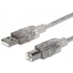 CABLE USB,MANHATTAN,340458, V2.0 A-B  3.0M, PLATA - TiendaClic.mx