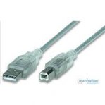 CABLE USB,MANHATTAN,340465,V2.0 A-B  4.5M, PLATA - TiendaClic.mx