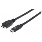 CABLE USB,MANHATTAN,353397,-C V3.1, C-MICRO B 1.0M NEGRO - TiendaClic.mx