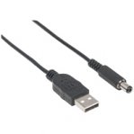 CABLE MANHATTAN USB A-M ALIM. 5.5MM 5V DC 1.0M NEGRO - TiendaClic.mx