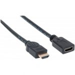 CABLE EXTENSION HDMI MANHATTAN 20CM ETHERNET 3D 4K M-H BLINDADO - TiendaClic.mx