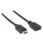 CABLE EXTENSION HDMI MANHATTAN 1.8M ETHERNET 3D 4K M-H BLINDADO - TiendaClic.mx