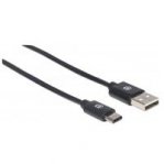 CABLE USB,MANHATTAN,354929,-C V2.0, C-A 2.0M NEGRO 480MBPS - TiendaClic.mx