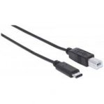 CABLE USB,MANHATTAN,354950,-C V2.0, C-B 2.0M NEGRO 480MBPS - TiendaClic.mx