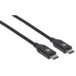 CABLE USB,MANHATTAN,355247,-C V2.0, C-C 2.0M NEGRO 480MBPS 5A - TiendaClic.mx