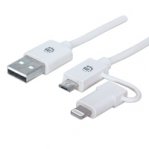 CABLE MICRO USB MANHATTAN 8 PINES PARA SMARTPHON IPNOHE 5 5C 5S IPAD 4 SINCRONIZA Y CARGA 2 - TiendaClic.mx