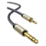 Cable Audio Estéreo 3.5mm (1/8") TRS a 6.35mm (1/4") TS / 5 Metros / Audio de Hi-Fi / Trenza de Nylon / Blindaje Múltiple / Caja de Aleación Zinc / Núcleo de Cobre Puro / Compatibilidad Universal - TiendaClic.mx