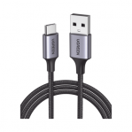 Cable USB A a USB C / 2 Metros  / Carcasa de Aluminio / Nylon Trenzado / Transferencia de Datos Hasta 480 Mbps / Soporta Carga Rápida de hasta 60W, 20V 3A - TiendaClic.mx