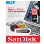 MEMORIA SANDISK 64GB / USB 3.0 / ULTRA FLAIR / METALICA  - TiendaClic.mx