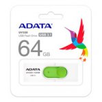 MEMORIA ADATA 64GB USB 3.2 UV320 RETRACTIL BLANCO-VERDE (AUV320-64G-RWHGN) - TiendaClic.mx