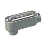 Caja Condulet FS de 1/2" ( 12.7 mm) tipo RR, con tres bocas a prueba de intemperie. - TiendaClic.mx