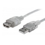 CABLE USB,MANHATTAN,336314, V2.0 EXT. 1.8M PLATA - TiendaClic.mx
