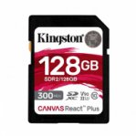 MEMORIA FLASH SD KINGSTON SDXC CANVAS REACT PLUS 128GB 300R UHS-II V90(SDR/128GB) - TiendaClic.mx