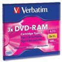 DVD RAM VERBATIM 4.7GB 3X TYPE 2 C/1 CARTRIDGE SS - TiendaClic.mx