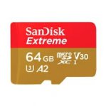 MEMORIA SANDISK MICRO SDXC 64GB EXTREME 170MB/S 4K CLASE 10 A2 V30 C/ADAPTADOR SDSQXAH-064G-GN6MA - TiendaClic.mx