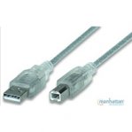 CABLE USB 2.0 MANHATTAN A-B DE 4.5 MTS PLATA - TiendaClic.mx