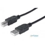 CABLE USB,MANHATTAN,333368, V2.0 A-B 1.8M, NEGRO - TiendaClic.mx