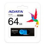 MEMORIA ADATA 64GB USB 3.2 UV320 RETRACTIL NEGRO-AZUL (AUV320-64G-RBKBL) - TiendaClic.mx
