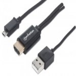 CABLE MHL MANHATTN MICRO USB A HDMI MACHO, CON USB-A P/ ALIMENTACION - TiendaClic.mx