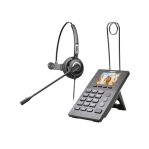Teléfono IP para Call Center, incluye diadema HT201 y fuente de alimentación. - TiendaClic.mx