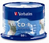 CD VIRGEN VERBATIM 52X 700MB/80MIN C/50 PZAS PLATA - TiendaClic.mx