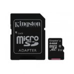 MEMORIA KINGSTON MICRO SDXC CANVAS SELECT 64GB UHS-I CLASE 10 C/ADAPTADOR - TiendaClic.mx