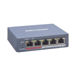 Switch PoE+ no Administrable / 4 Puertos 10/100 Mbps PoE+ (hasta 250 m) + 1 Puerto 10/100 Mbps Uplink / 60W / Hik ProConnect - TiendaClic.mx