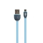 CABLE MICRO USB EASY LINE BY PERFECT CHOICE CABLE PLANO  DE CARGA Y DATOS GRIS / AZUL - TiendaClic.mx