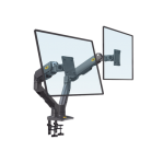Montaje de Escritorio articulado para 2 monitores de 27-34" /  Soporta hasta 16 kg / Vesa 75 x 75 / 100 x 100 / Acero / Giro: 360° - TiendaClic.mx
