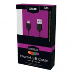 CABLE GRIXX MICRO USB NYLON 3 M NEGRO - TiendaClic.mx