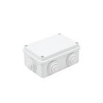 Caja de derivación de PVC Auto-extinguible con 6 entradas, tapa atornillada, 120x80x50 MM, Para Exterior (IP55) - TiendaClic.mx