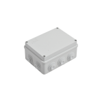 Caja de derivación de PVC Auto-extinguible con 10 entradas, tapa atornillada, 150x110x70 MM, Para Exterior (IP55) - TiendaClic.mx