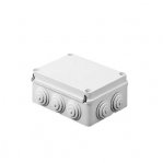 Caja de derivación de PVC Auto-extinguible con 12 entradas, tapa atornillada, 240x190x90 MM, Para Exterior (IP55) - TiendaClic.mx