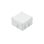 Caja de derivación de PVC Auto-extinguible con 6 entradas, tapa y tornillo de media vuelta de 1/4", 100x100x50 MM, Para exterior (IP55) - TiendaClic.mx