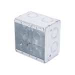 Caja Multigang de Acero Galvanizado de 2 Gangs, profundidad de 2-1/2". Cuenta con 12 KO concéntricos para tubería de 1/2" y 3/4". - TiendaClic.mx