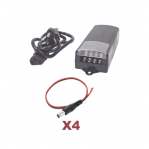 Kit con fuente EPCOM con salida de 12 Vcd a 5 Amper con 4 salidas / Incluye conectores - TiendaClic.mx