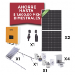 Kit Solar para Interconexión de 1 KW de Potencia, 220 Vca con Inversor de Cadena y Paneles Monocristalinos de 450 W - TiendaClic.mx
