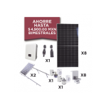 Kit Solar para Interconexión de 3 KW de Potencia, 220 Vca con Inversor de Cadena y Paneles Monocristalinos de 450W - TiendaClic.mx