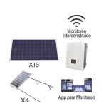 Kit solar para interconexión de 5 KW de potencia, 220 Vca con inversor cadena y paneles policristalinos. - TiendaClic.mx