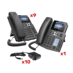 Kit de teléfonos con pantalla a color para empresa SMB, incluye 9 teléfonos X3G (sencillo) + 1 teléfono X4 (recepción), incluyen fuente de alimentación y son PoE - TiendaClic.mx